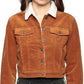 Hidden Jeans Women's Sherpa Lined Corduroy Jacket Brown Size Small