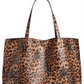 Street Level Reversible Faux Leather Tote in Leopard/Black