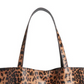 Street Level Reversible Faux Leather Tote in Leopard/Black