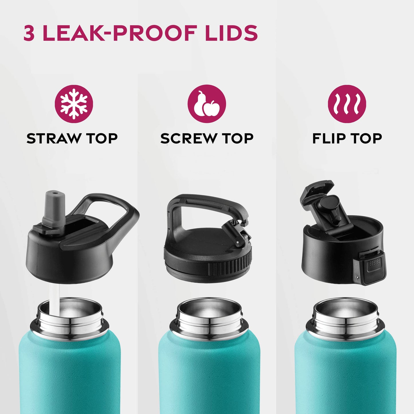 Insulated Sports Water Bottle with Straw