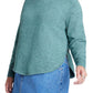 ELOQUII Women's Plus Size Scoop Hem Sweater - 14/16, Pacific Green
