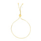 14k Yellow Gold Adjustable Lariat Style Heart Motif Bracelet