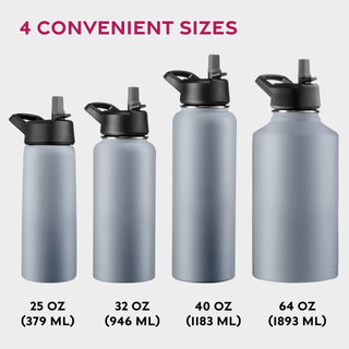 Insulated Sports Water Bottle with Straw