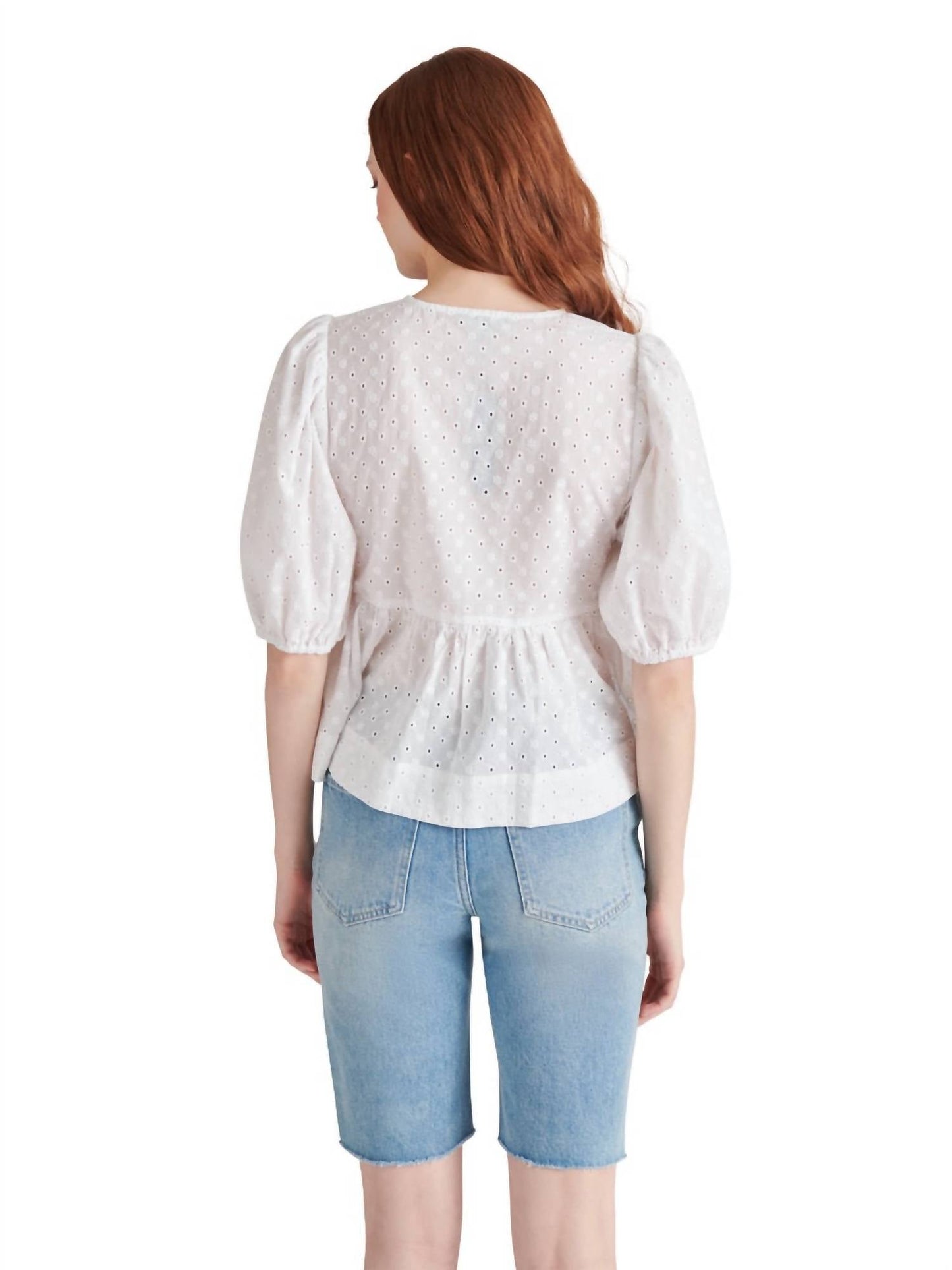 Steve Madden - Eyelet Tie Front Blouse