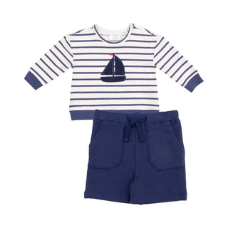Angel Dear - Stripe Terry Sweatshirt And Short Set