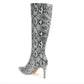 Steve Madden - Women's Kinga Snakeskin Faux Leather Pull On Tall Boots