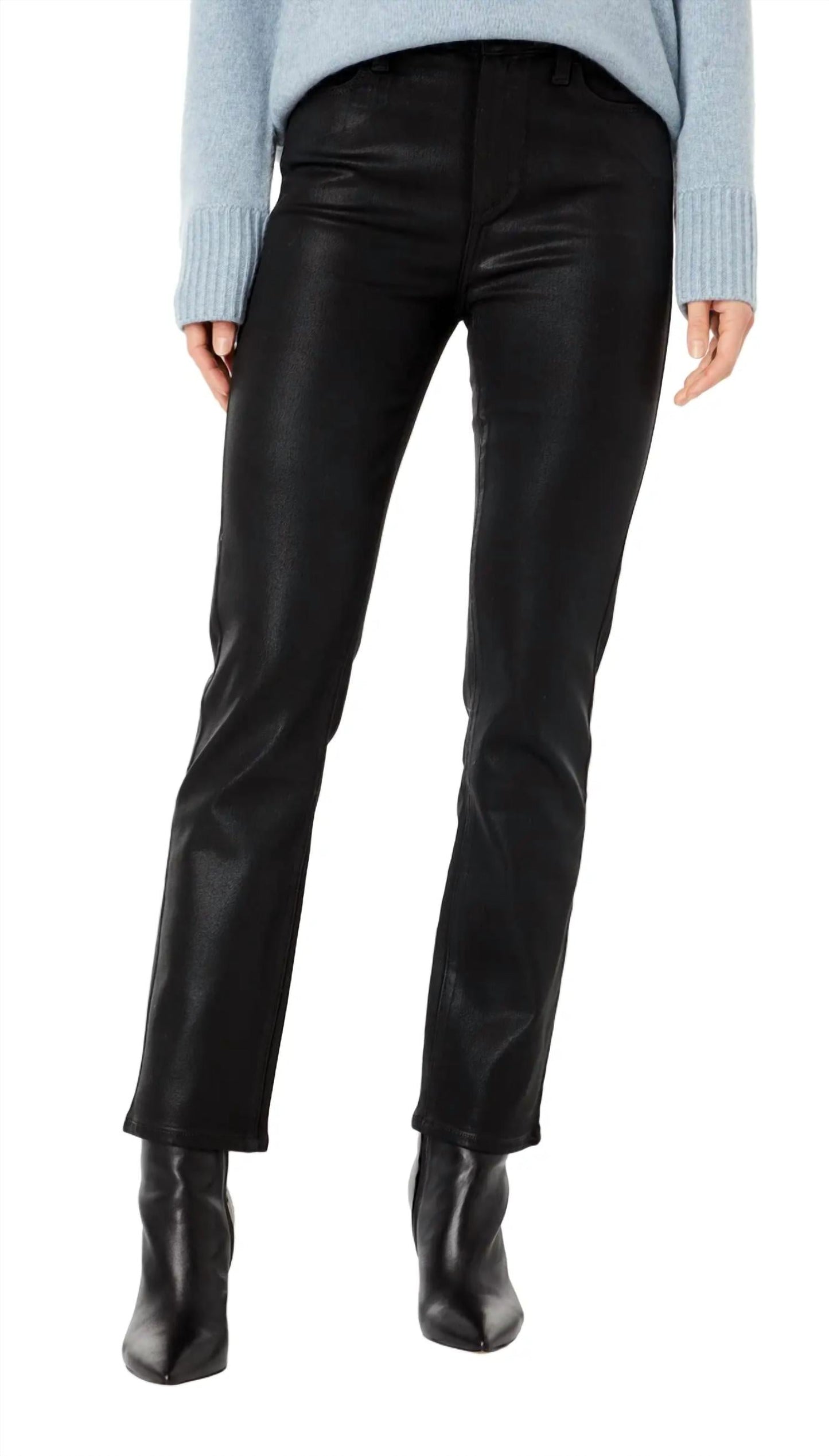 Paige - Cindy High Rise Straight Leg Luxe Coated Denim Jean