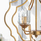 4 Light Metal Chandelier with Adjustable Chain - Gold