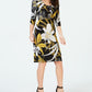 Thalia Sodi Women's Printed Shift Dress Gold Floral Size Medium