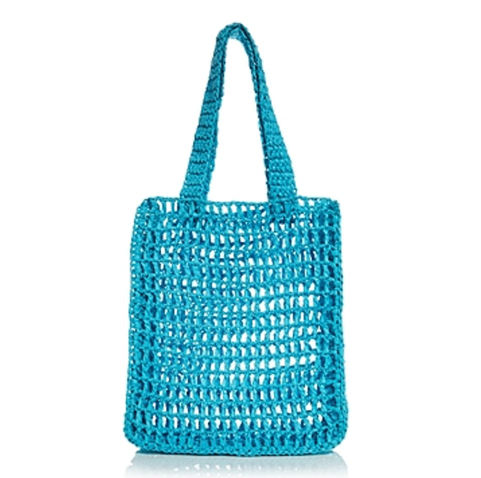 Aqua Women's Crochet Tote Blue
