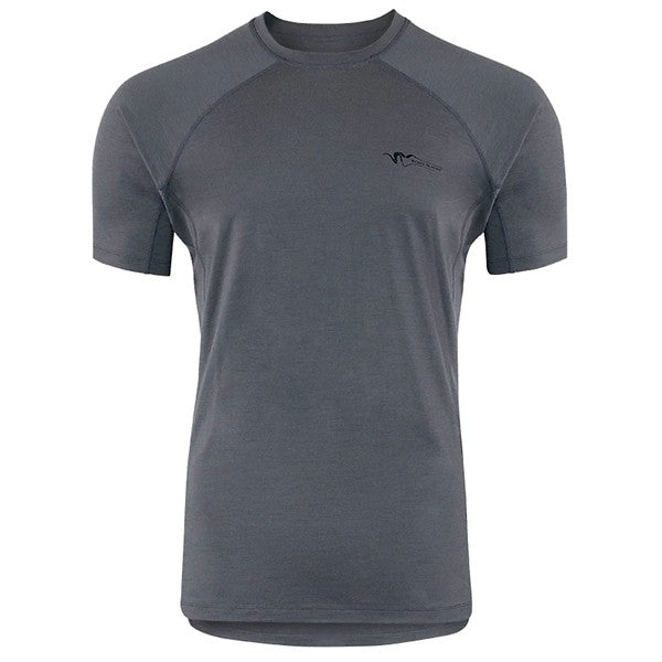 Stone Glacier Mens Chinook Merino Crew Short Sleeve Base Layer Shirt Granite Grey S