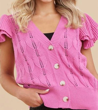 Jodifl - Halsey Knit Ruffly Sleeve Cardigan