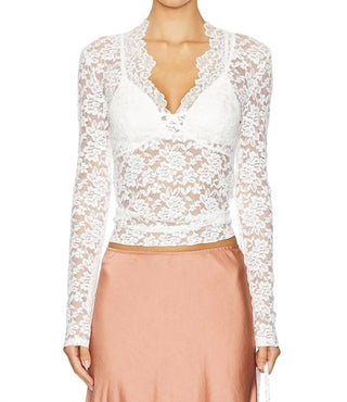 Free People - All Day Lace Long Sleeve Top