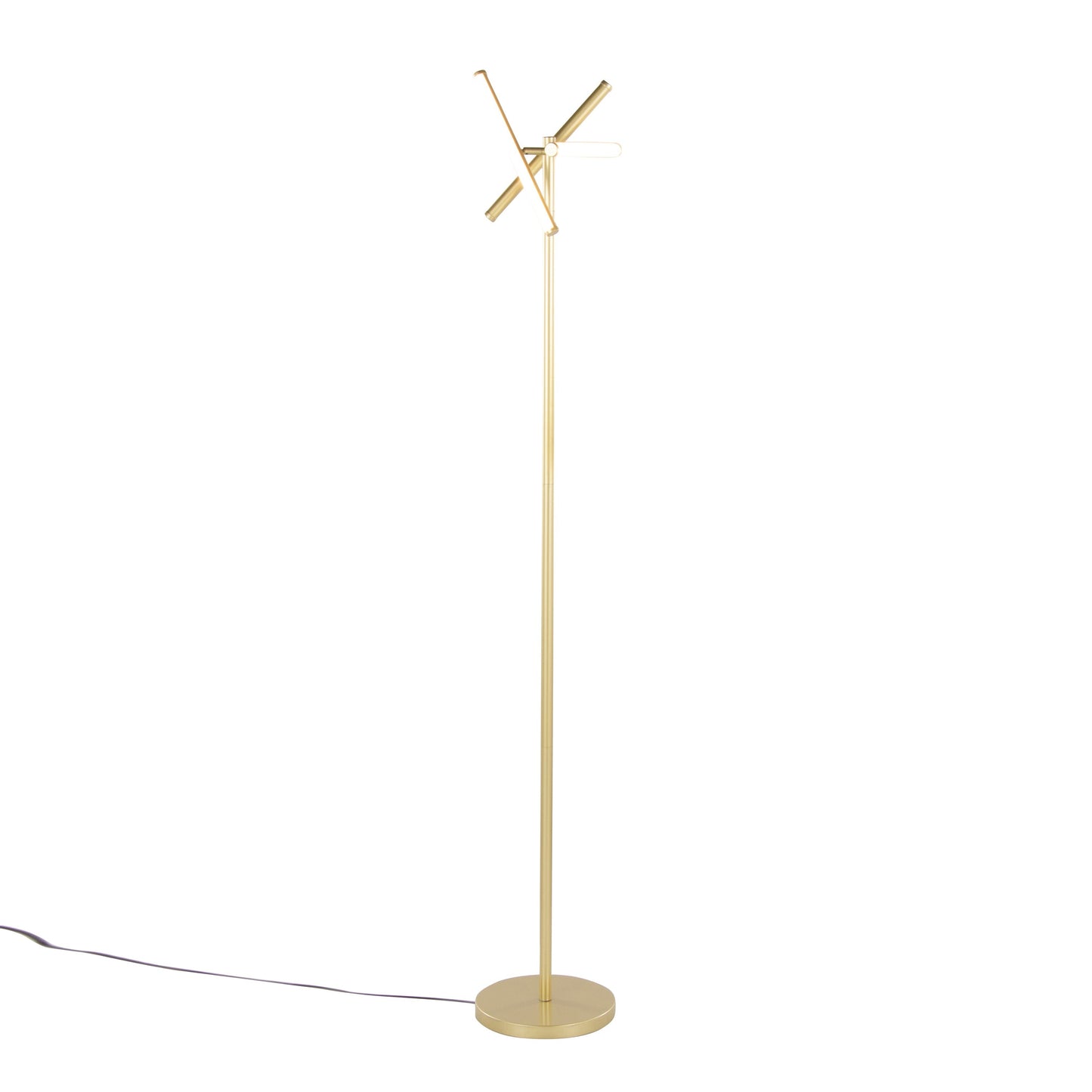 Icicle 65' Modern Swivel Floor Lamp in Gold Metal