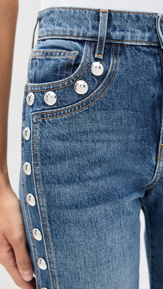 Veronica Beard - Dylan Ankle High Rise Straight Leg Jeans