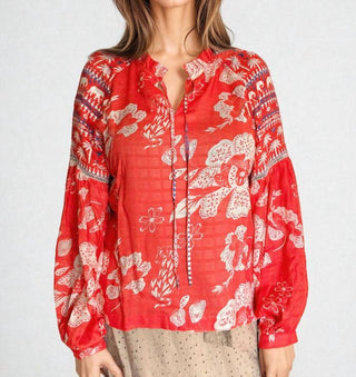 Emily Lovelock - EMMA Coral Batik Print Blouse
