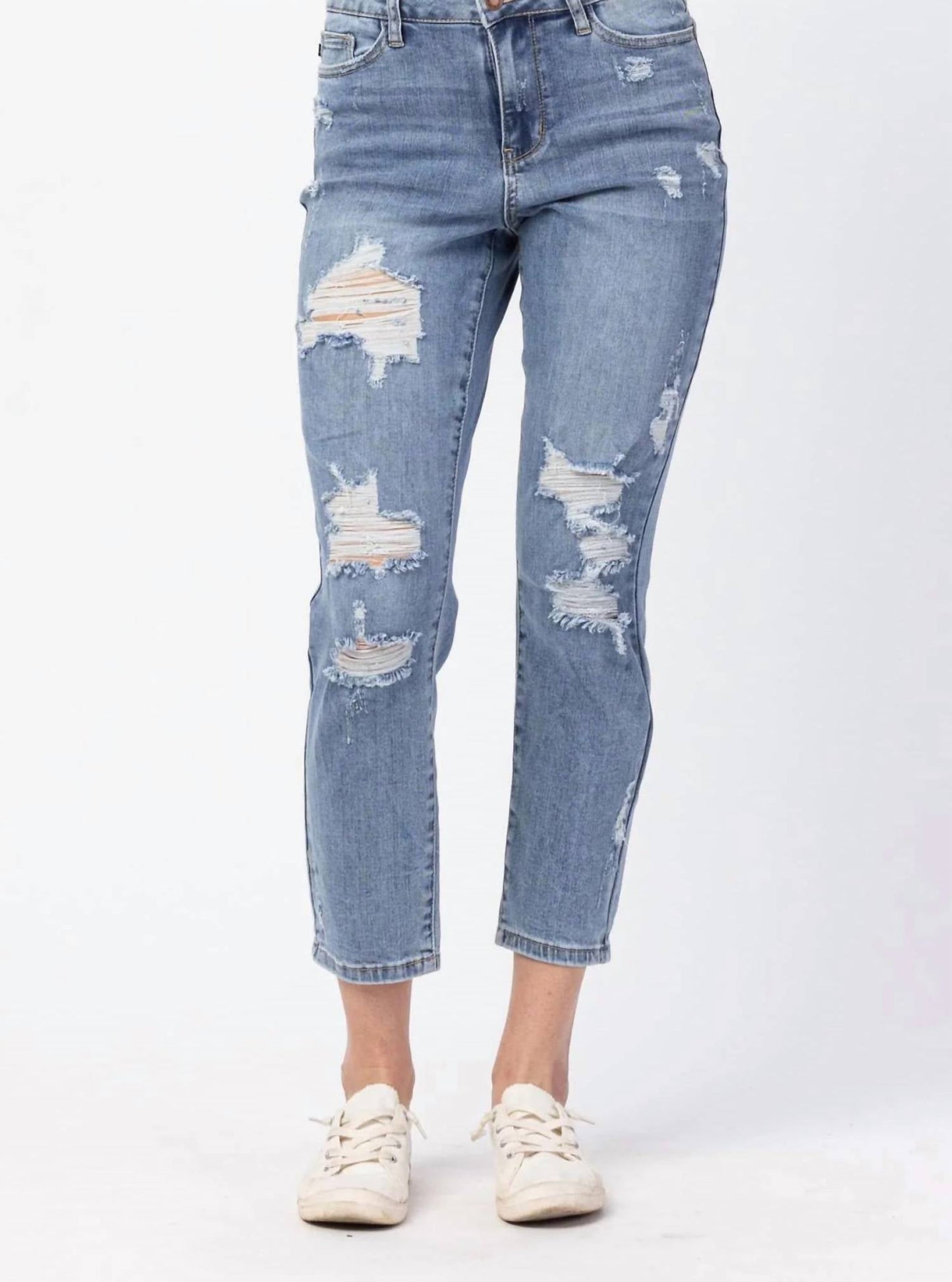 Judy Blue - Distressed Boyfriend Fit Jeans