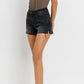 Vervet By Flying Monkey - High Rise Side Slit Raw Hem Denim Shorts