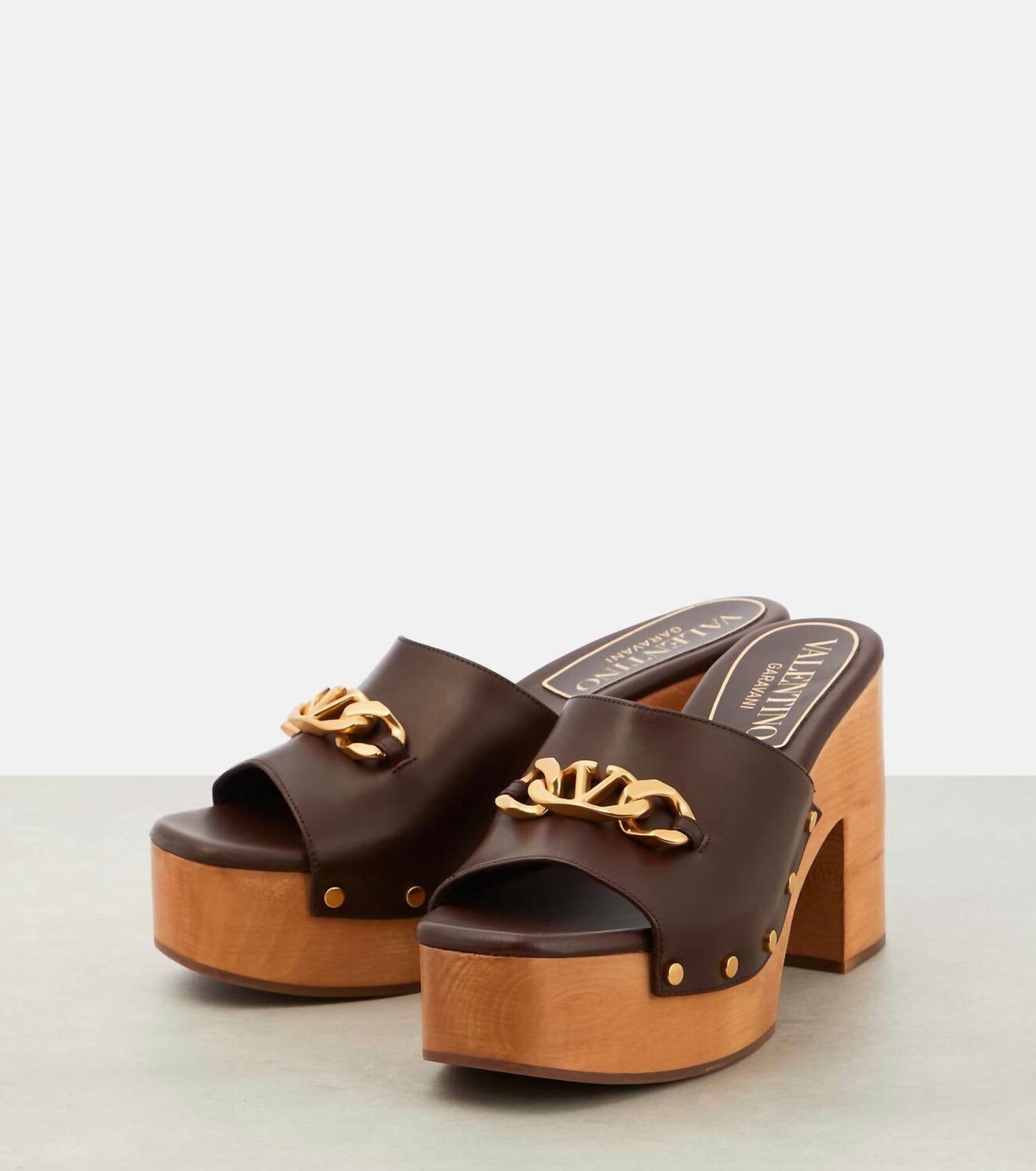 Valentino Garavani - Women's Vlogo Chain Leather Mules