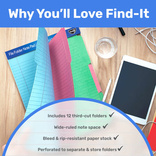 File Folder Notepad - Pack of 12