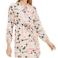 Maison Jules Womens Floral Split Neck Shirtdress Pink L