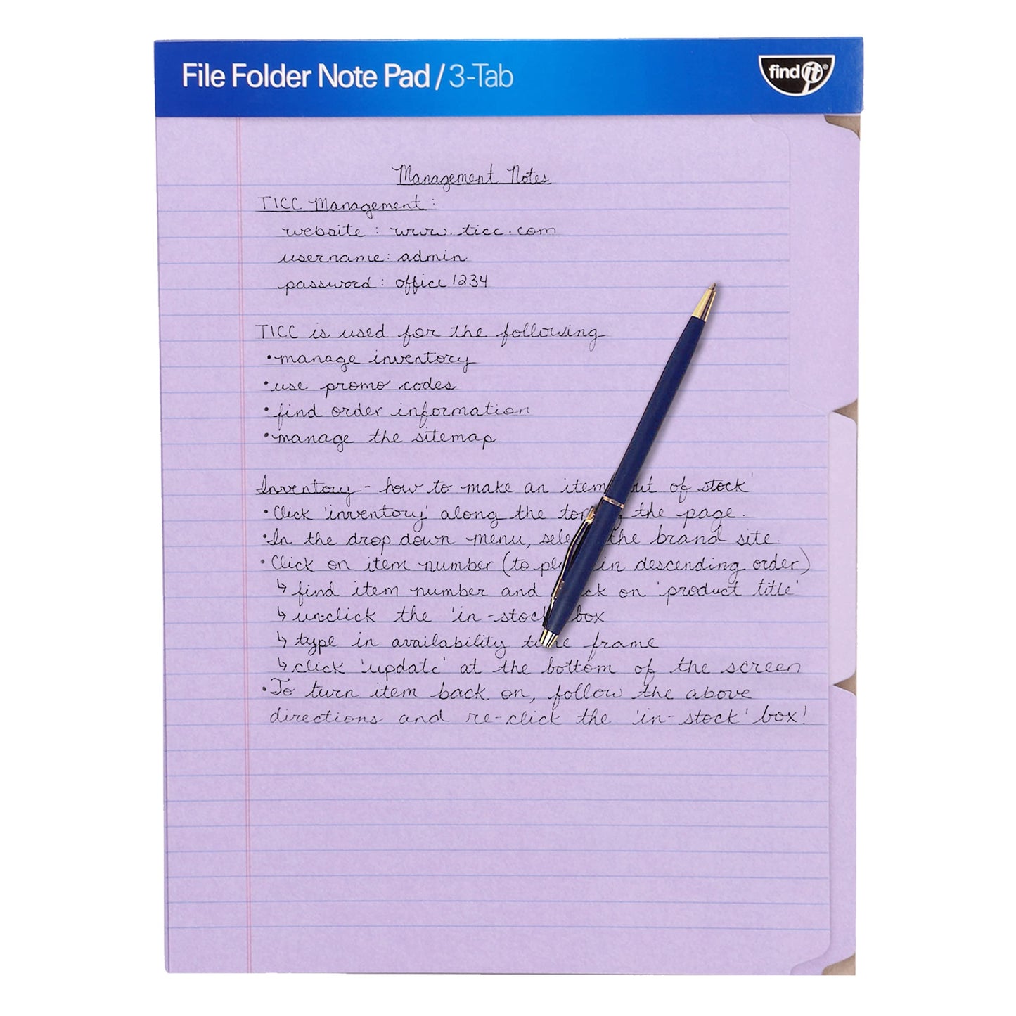 File Folder Notepad - Pack of 12