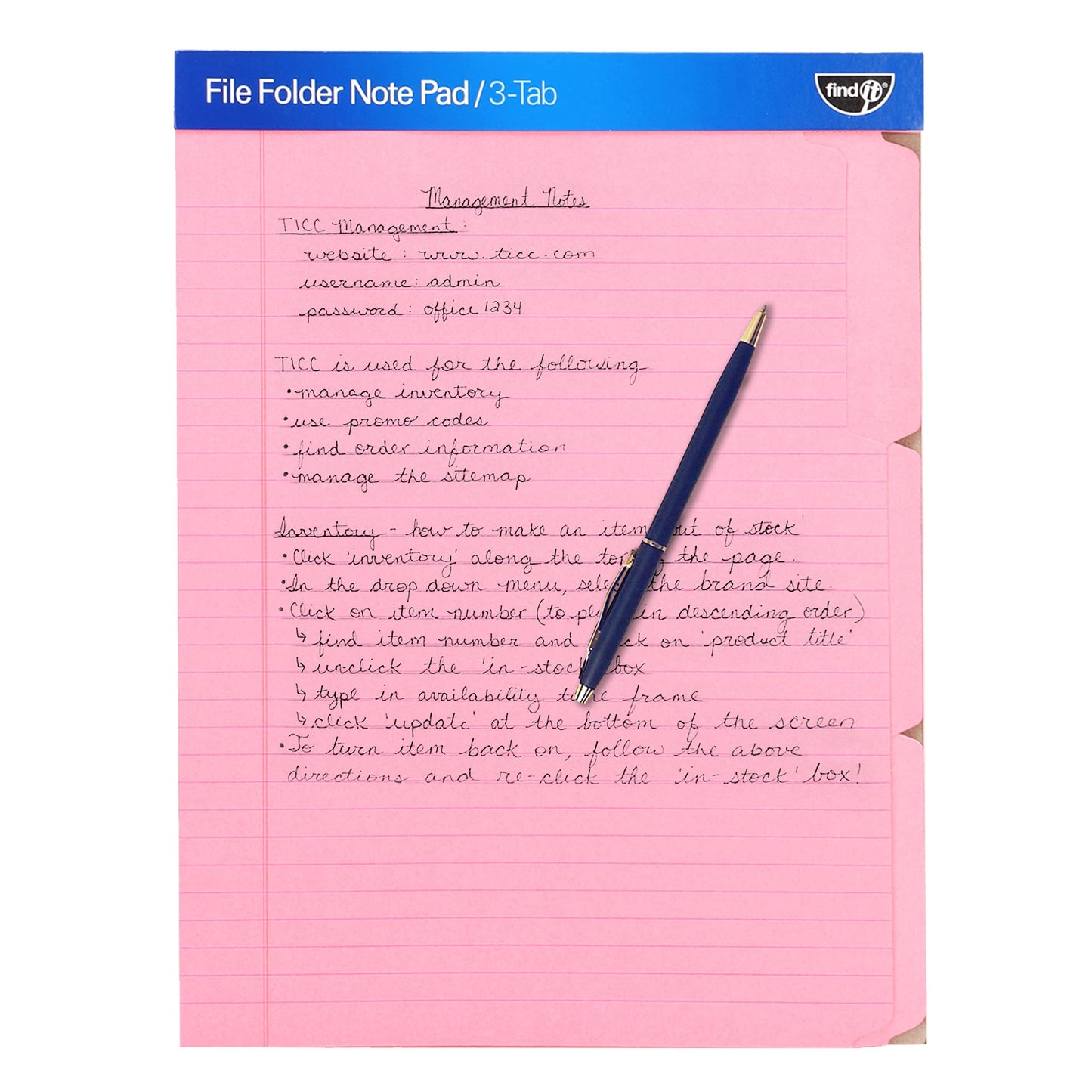 File Folder Notepad - Pack of 12