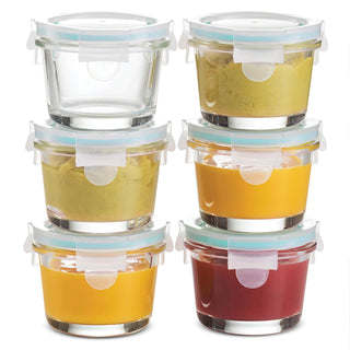 4 Oz Glass Food Containers - 6 Piece Set