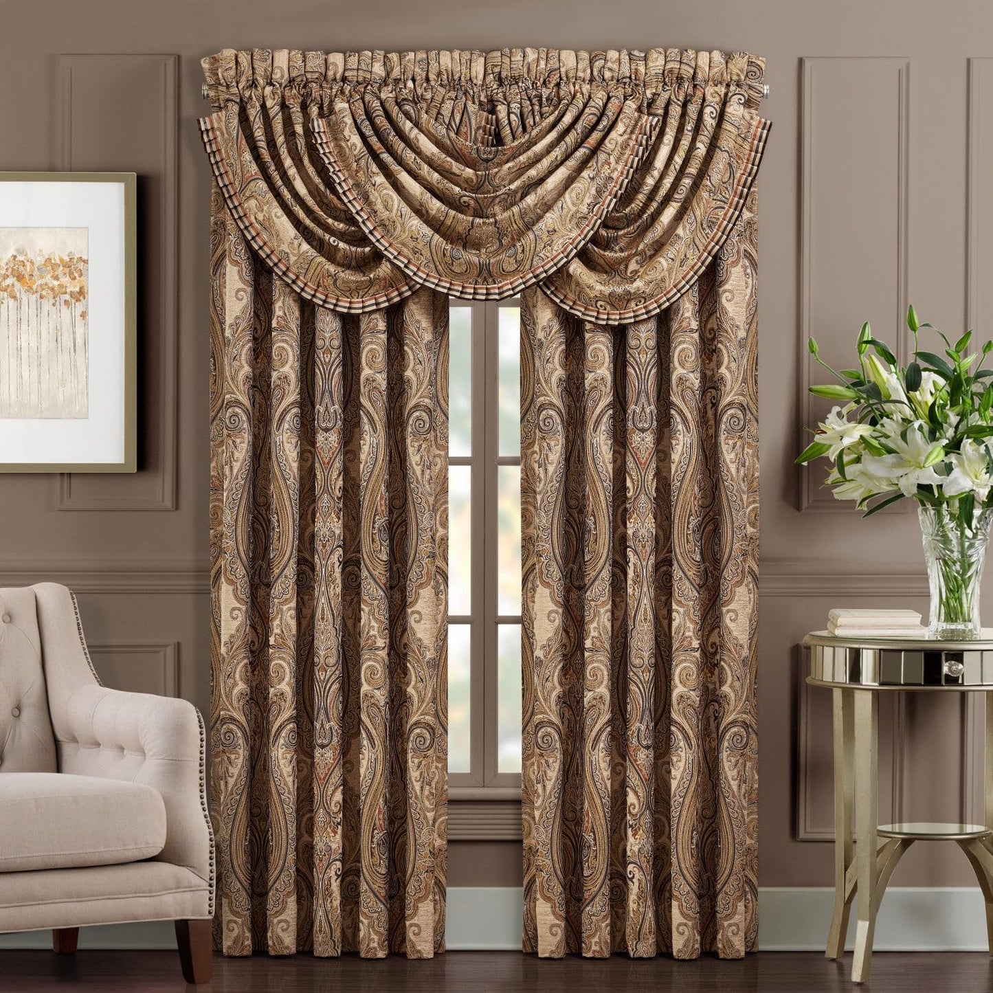 Luciana Beige Window Panel Pair - 84 Inches