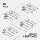 20-Piece Stainless Steel Silverware Set - Attractive Mirror Finished Flatware Set
