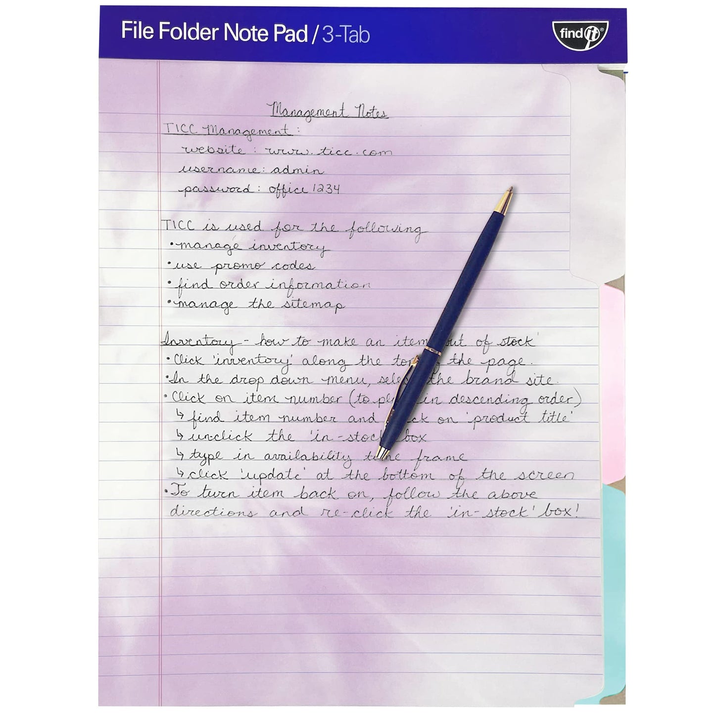 File Folder Notepad - Pack of 12