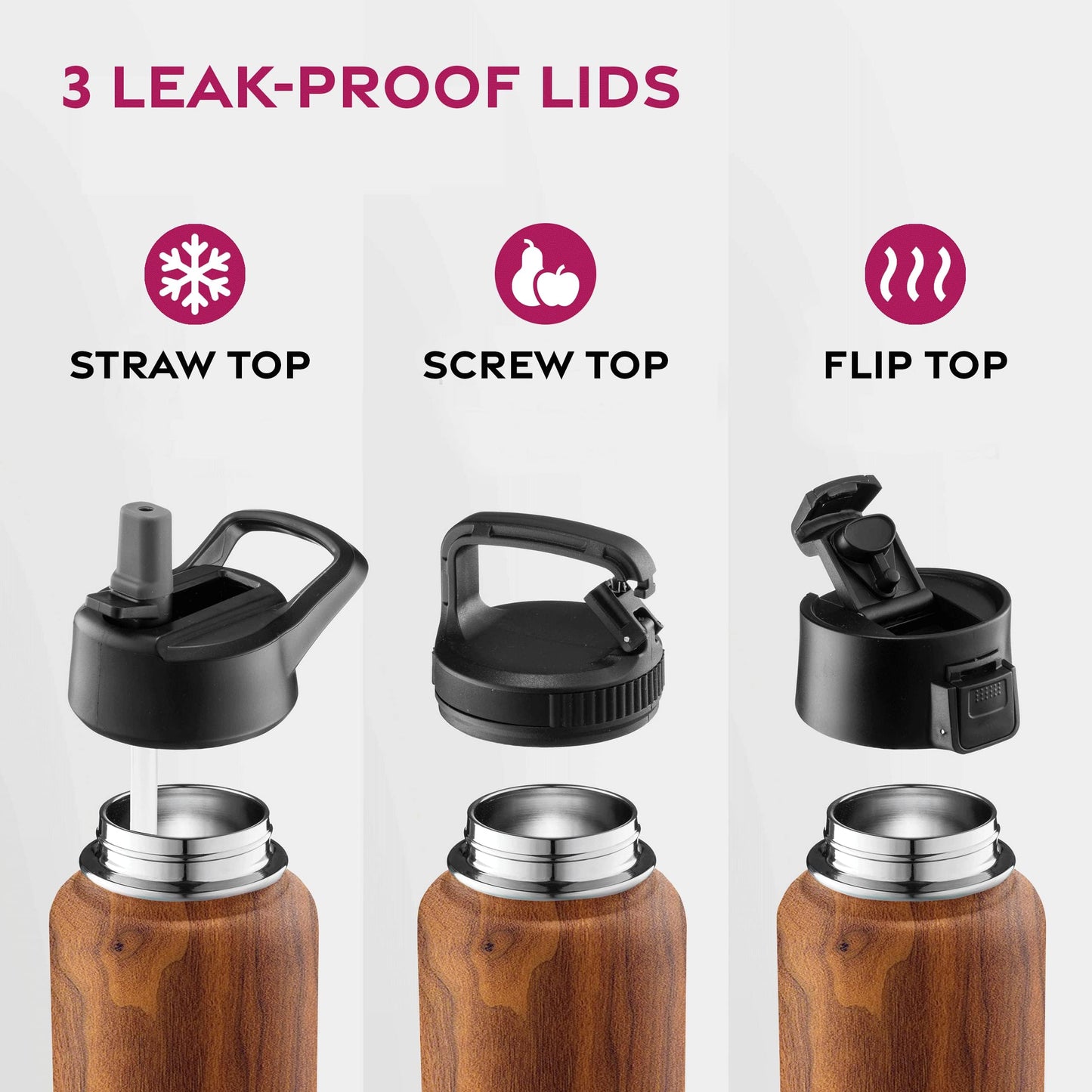 Insulated Sports Water Bottle with Straw