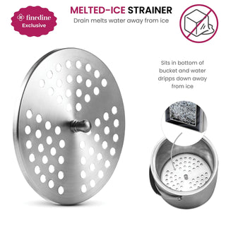 Double- Wall Stainless Steel Insulated Ice Bucket with Lid & Ice Tong