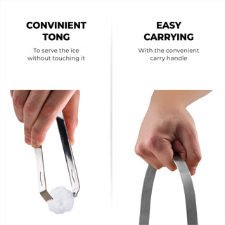 Double- Wall Stainless Steel Insulated Ice Bucket with Lid & Ice Tong