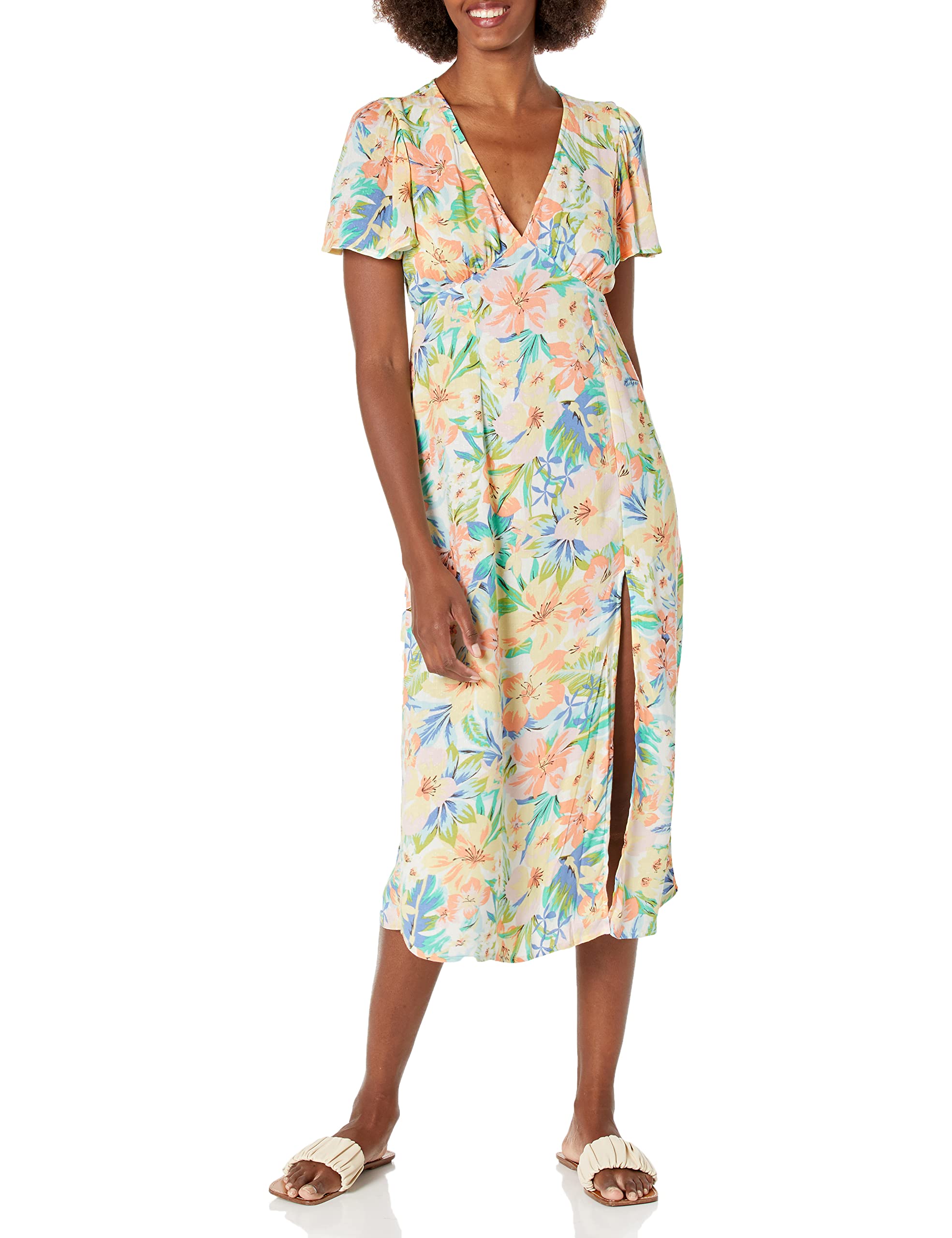 Billabong Women's Jet Set Woven Dress, White/Multi, Medium