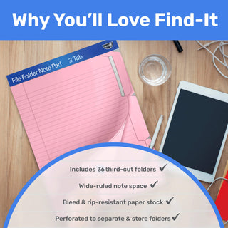 File Folder Notepad - Pack of 12