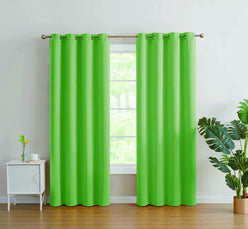 J&V TEXTILES 2 Panels Solid Grommet Faux Silk Window Curtain Drapes Treatment in 84" Length