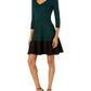 Taylor Dresses Women's Long Sleeve Animal Print Sweater Dress, Spruce Black, X Large