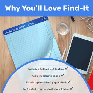 File Folder Notepad - Pack of 12