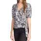 Michael Kors Foil Paisley Wrap Top Bone XS