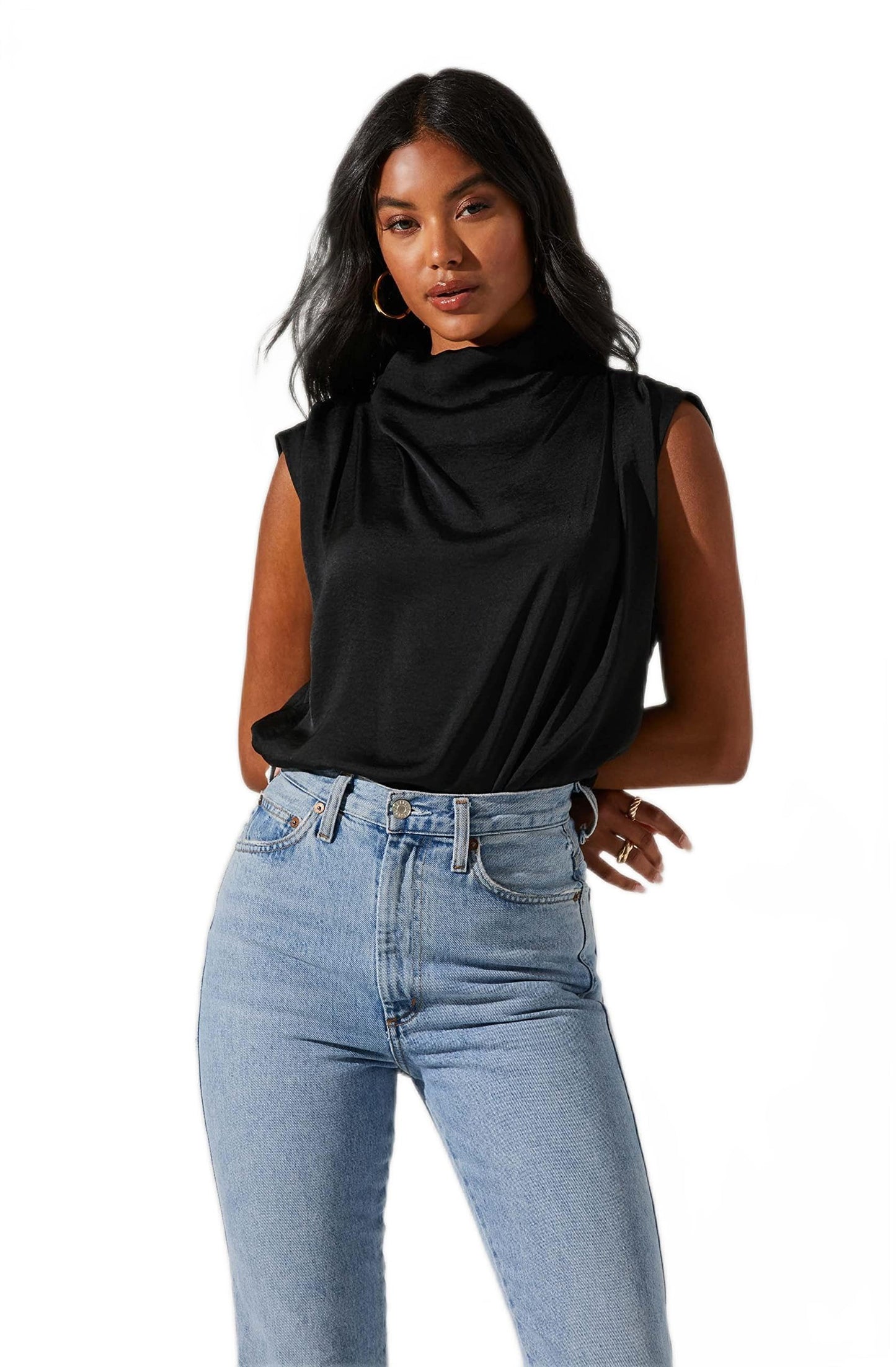 Cowl Neck Sleeveless Top