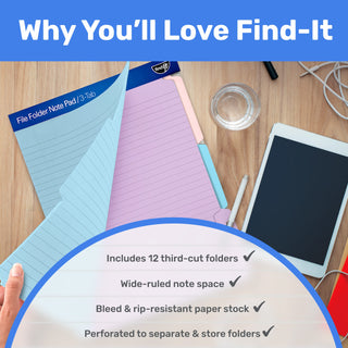 File Folder Notepad - Pack of 12