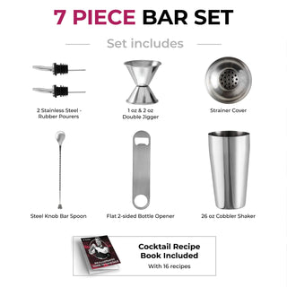 7-Piece Stainless Steel Cocktail Shaker Set