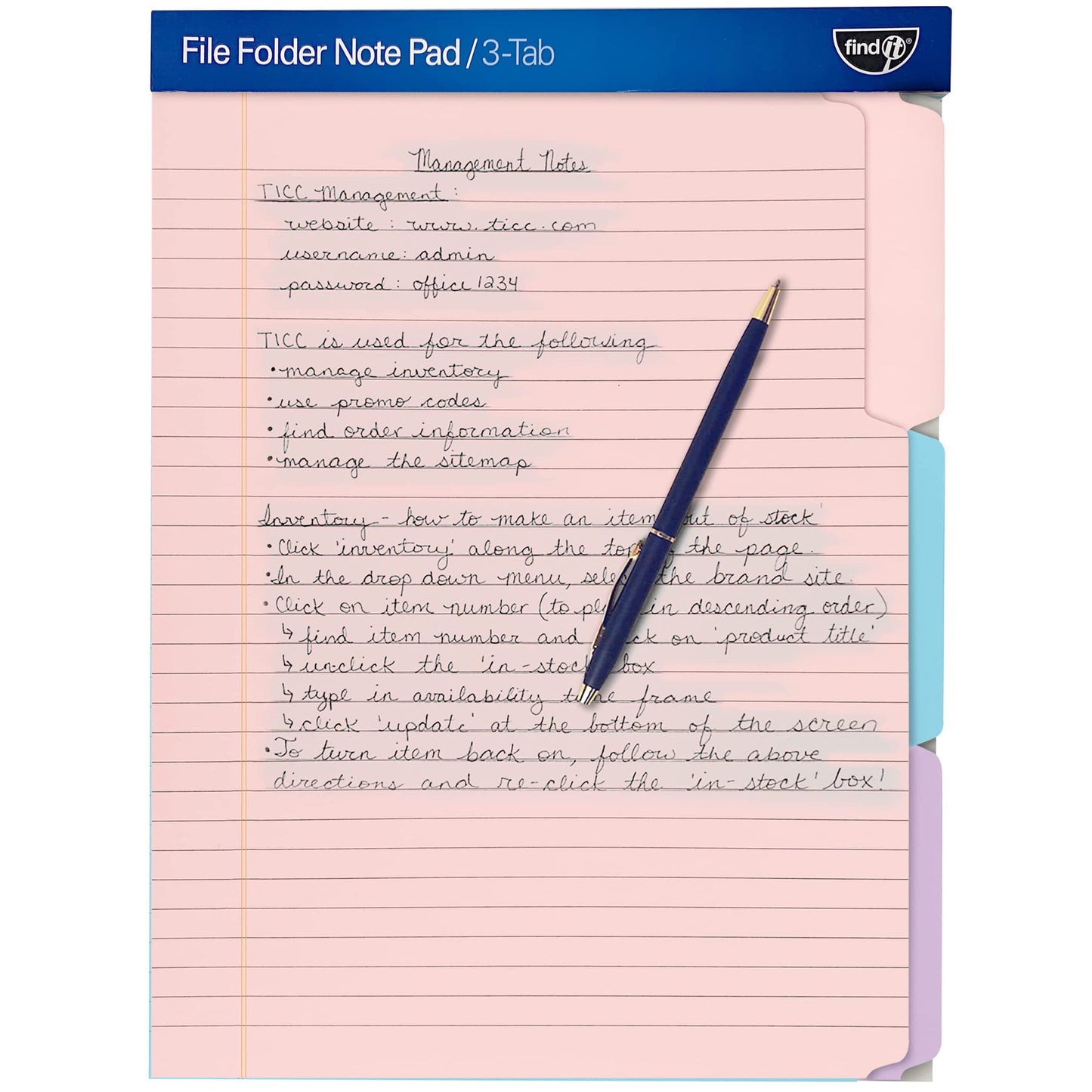 File Folder Notepad - Pack of 12