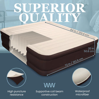 Double High Inflatable Bed for Home, Travel & Camping