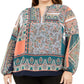 Tommy Hilfiger Womens Paisley Split Neck Top Navy 2X