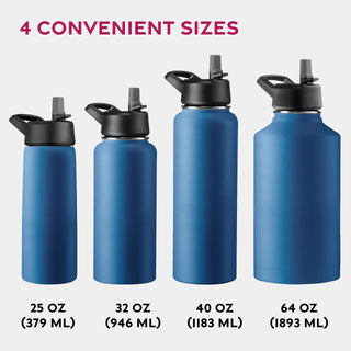 Insulated Sports Water Bottle with Straw