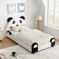 Twin Size Cute Panda-Shaped Kids Bed with Velvet Fabric