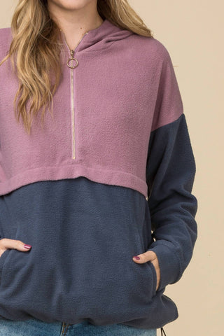 Entro - Color Block Hooded Sweatshirt