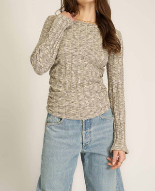 Project Social T - Sanna Boat Neck Rib Long Sleeve Top
